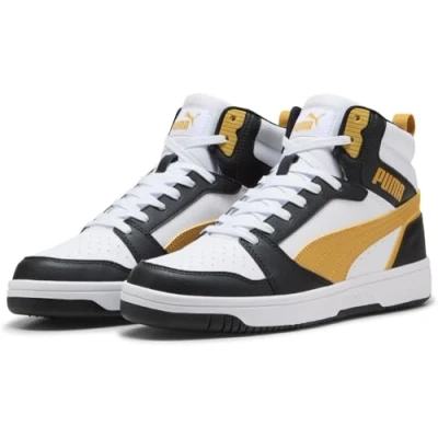 Immagine di PUMA Rebound V6, Scarpe da ginnastica Unisex Adulto, White Archive Gold Black, 40.5 EU