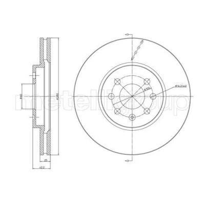 Immagine di METELLI Disco freno OPEL: Meriva A, Combo C Tour, Van / Station Wagon 280,0mm 25,0mm 4 60,0mm ventilato verniciato 23 0800C 569006,93175376