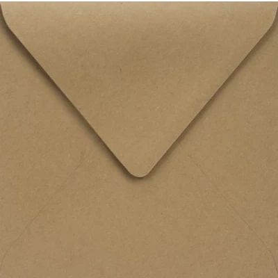 Immagine di Netuno 25 buste da lettera quadrate marrone 155x 155 mm 100g carta Kraft taglio a punta riciclate per matrimonio inviti compleanno marroni lettere