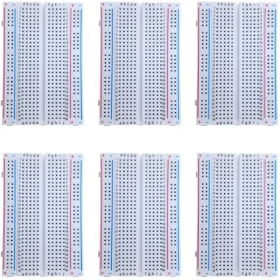 Immagine di MMOBIEL 6 pezzi PCB a 400 punti senza saldatura per prototipo di mockup Compatibile con progetti destinati singoli Arduino, Raspberry Pi 2 3 4 Blocchi connessione distribuzione Shield