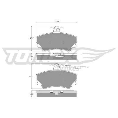 Immagine di TOMEX brakes TX 13 48 Kit pastiglie freno Assale anteriore Con contatto segnalazione usura RENAULT: ESPACE 2