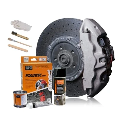 Immagine di Foliatec 2172 Kit verniciatura pinze Freni metallizzato3 componenti, Argento (Stratos Silver Metallic)