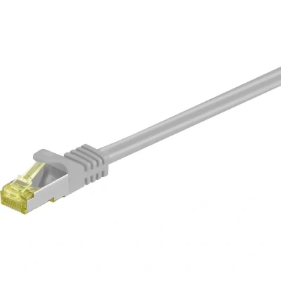 Immagine di Goobay 91603 RJ45 cavo di rete, patch CAT 7 S/FTP 2 m Grigio Privo alogeni, contatti connettore dorati, con protezione, Schermatura totale, doppia
