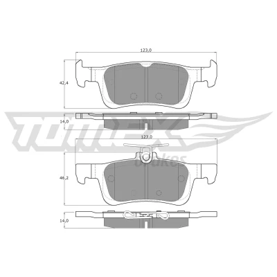 Immagine di TOMEX brakes Kit pastiglie freno Assale posteriore Non predisposto per contatto segnalazione usura TX 17 021 PEUGEOT: 308 SW 2, II Hatchback