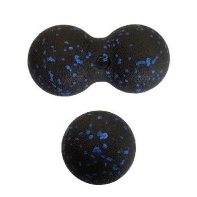 Immagine di 2 palline da massaggio, doppia palla per allenamento fasciale, auto massaggio profondo, rilassamento della schiena, colonna vertebrale, del collo e viso