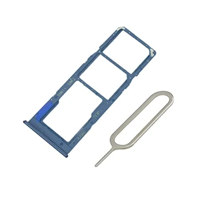 Immagine di MMOBIEL Cassetto scheda Dual SIM di ricambio compatibile con Samsung Galaxy A12 6.5 inch 2020 INCL. Pin Supporto Blu
