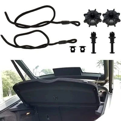 Immagine di ZARADU 2 Pezzi Auto Cappelliera Posteriore Scaffale String,Corda Pacco per Auto,Auto String Tenere La Cinghia,Adatto alla Maggior Parte delle