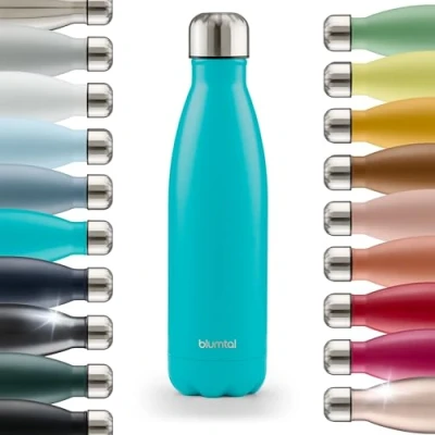 Immagine di Blumtal® borraccia termica acciaio inox Charles bottiglia 350ml senza BPA a prova di perdite borracce termiche doppia parete in petrolio