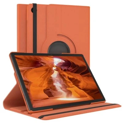 Immagine di EAZY Case Custodia per tablet Samsung Galaxy Tab A9 Plus Cover protettiva 11 pollici Smart Rotation stare in piedi Flip 360 girevole con funzione di supporto, similpelle Arancia