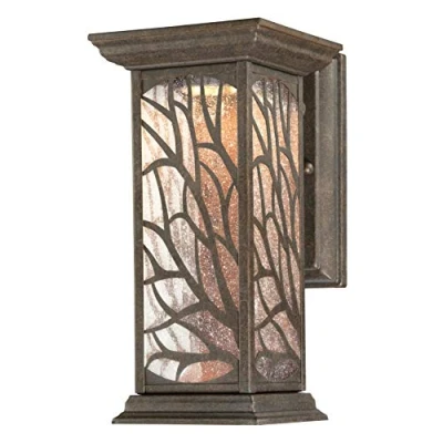 Immagine di 63120 Apparecchiatura da parete esterno LED a luce singola, finitura in bronzo vittoriano con vetro bolle trasparente