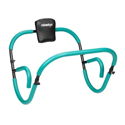 Immagine di Relaxdays Attrezzo per Addominali AB Roller, Allenamento a Casa, Potenziamento Muscolare, HxLxP: 66 x 71 cm, Verde