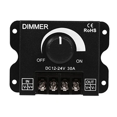 Immagine di Dimmer Interruttore a Led, Regolatore di Attenuazione PWM DC 12V 24V 30A, Luminosità Regolabile per Luce Striscia LED