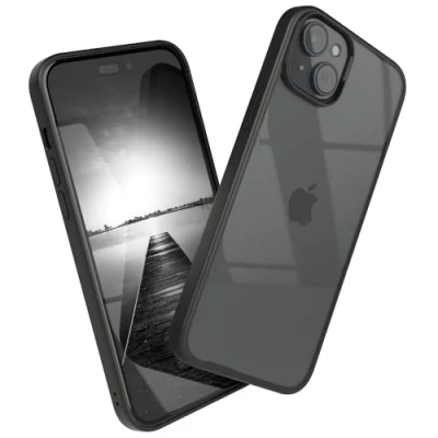 Immagine di EAZY CASE Clear Hybrid Bumper Cover Compatibile con iPhone 15 Plus, Custodia Ultra Antiurto, Resistente agli urti e ai graffi, Sottile Protezione per la Fotocamera,