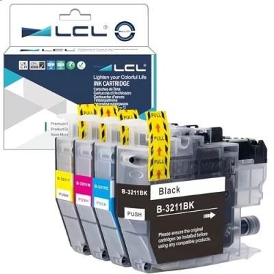 Immagine di LCL Cartucce d&#039;inchiostro Compatibile LC3211 LC 3211 LC3211BK 3211BK 3211C 3211M 3211Y (KCMY) Sostituzione per Brother DCP J770 J772DW J774DW MFC J890DW J895 J497DW