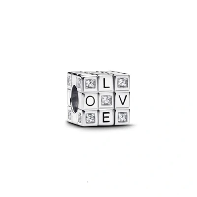 Immagine di PANDORA Moments 793672C01 Ciondolo a forma di cubo in Argento sterling con zirconi, compatibile Moments, Rot, sterling, Zirconia cubica