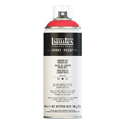 Immagine di Liquitex 4450151 Vernice Spray Professionale A Base D&#039;acqua, Rosso Di Cadmio Medio Imitazione, 400ml, 1 Pezzo