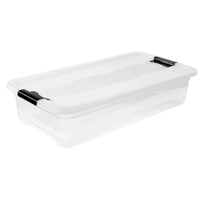 Immagine di keeeper Contenitore con Coperchio, PP, 79.5 x 39.5 17 cm, Capacità: 33 L, Cornelia, Trasparente