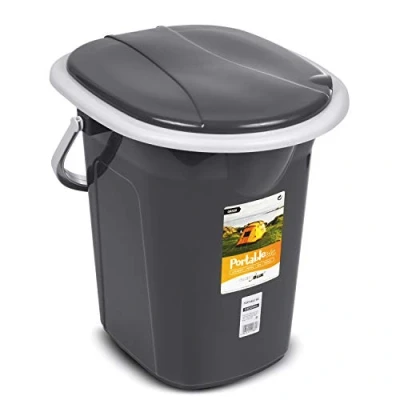 Immagine di Green Blue GB320GO Toilette Turistica Portatile Secchio 19 Litri Diversi Colori Viaggio Campeggio WC Resistente(Antracite)