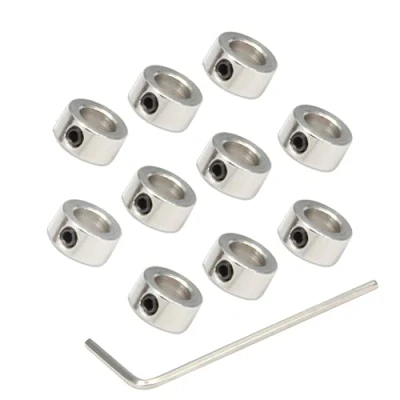 Immagine di Zeberoxyz 10 pz/confezione da 6 mm argento collare di bloccaggio a vite T6 anello in acciaio inox materiale isolante per accessori stampanti 3D (6 argento)