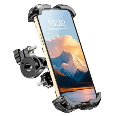 Immagine di CIRYCASE Porta Cellulare Bici, Aggiornato [Protezione Completa &amp; Blocco di Sicurezza] Moto Ruotabile a 360, Telefono e Scooter, Compatibile con 4.7 6.8&quot; Smartphone