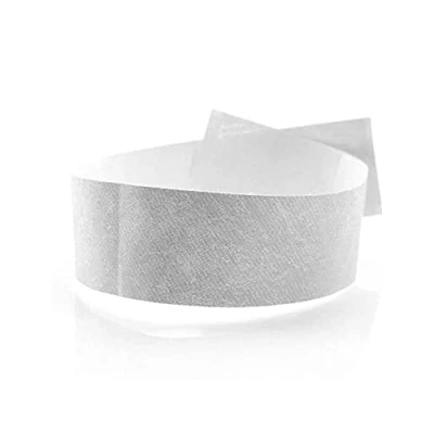 Immagine di Fun Fan Line 200 braccialetti di identificazione in carta tyvek con Controllo Numerati e Chiusura adesiva. Intrasferibile resistente all&#039;acqua. 19 o 25mm. (19mm larghi, Bianco)