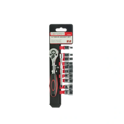 Immagine di ENERGY NE00296 Set bussole 12 Esagonale 1/4&quot;, 1/4 con funzionalità cricco