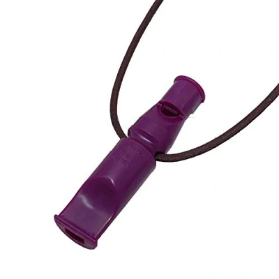 Immagine di ACME Fischietto a doppia tonalità, n. 640/641, con nastro in pelle (90 mm (No 640), viola/viola)