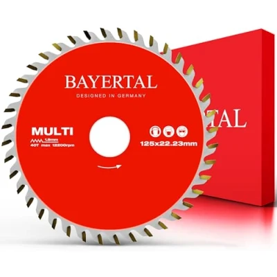 Immagine di Bayertal® lama per sega 125 mm Multi Materiale circolare legno, alluminio e plastica, 60 denti, Ø x 22,23 mm, taglio di precisione smerigliatrice angolare seghe circolari