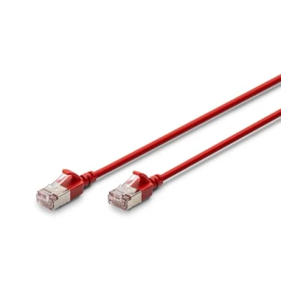 Immagine di Digitus CAT 6A classe Ea, F/FTP, Cavo patch a coppie intrecciate, Cu, LSZH, AWG 32/7, lunghezza: 5 m, rosso (F/FTP, CAT6a, 5 m), di rete
