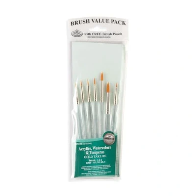 Immagine di Royal &amp; Langnickel 325155 and Detail Set di 7 pennelli Taklon, colore: Oro