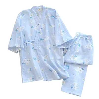 Immagine di un brand Completo Pigiama Kimono Giapponese da Donna in Puro Cotone Taglia L A11