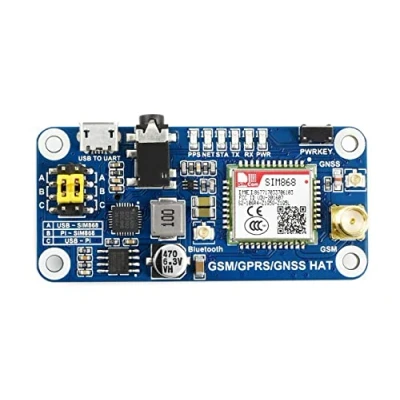 Immagine di Waveshare GSM/GPRS/GNSS Hat Expansion Board, with Low Power Consumption, Based on SIM868, Compatible Raspberry Pi