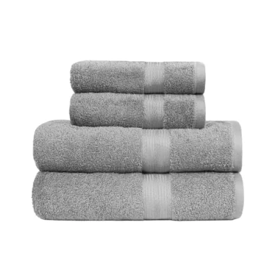 Immagine di Amazon Basics 2 Bagno e Asciugamani per le mani che non sbiadiscono, 4 unità, 140 x 70 cm, Grigio