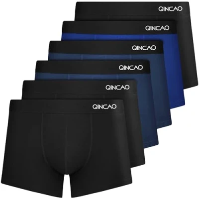 Immagine di QINCAO Boxer da Uomo, Confezione 6 Pezzi, privi di Etichette Che graffiano, Biancheria Intima, in Cotone, Taglia: S 4XL