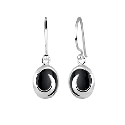 Immagine di Elli Orecchini da donna, motivo a onda, con onice, in argento sterling 925