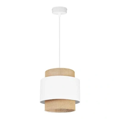 Immagine di Light Home Boho Lampadario a Sospensione Ragno per Soggiorno Camera da Letto e Cucina Lampade in Metallo con Paralume Moderno E27 1 Luce Bianco Iuta