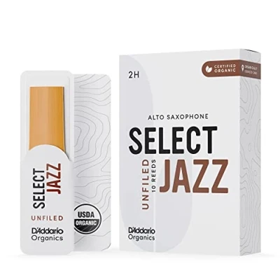 Immagine di D&#039;Addario Organic Select Jazz Unfiled Alto Ance per Sassofono Sax 2 Duro, 10 Pacchetto