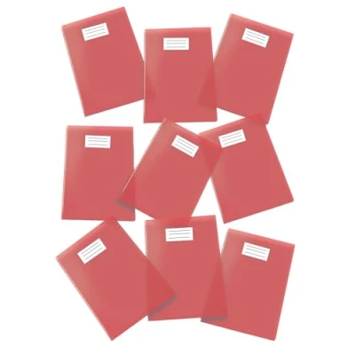 Immagine di Pigna, Coprimaxi Colorato trasparente in PVC, proteggi quaderno, copriquaderni, Formato A4, 210 Micron, con alette e tasca Salva Angoli, Colore Rosso, 25 pezzi