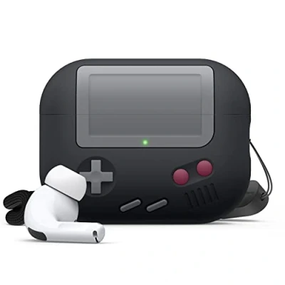 Immagine di elago AW5 Cover Compatibile con Apple AirPods Pro 2a Generazione Custodia (2022), Classica Design Console di Gioco Manuale 2, Cordino da Polso Incluso (Nero)
