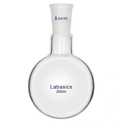 Immagine di Labasics 250ml RBF Pallone Vetro Laboratorio a Collo Singolo, Single Neck Round Bottom Flask con Giunto Esterno Conico Standard 24/40