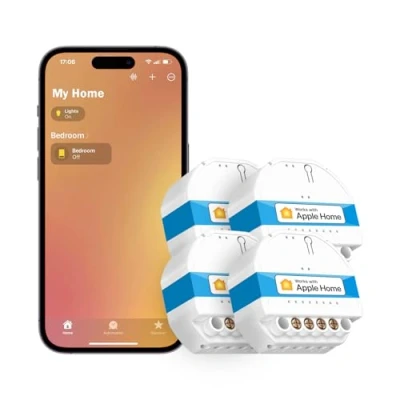 Immagine di Meross 4PCS Interruttore Smart Luci WiFi, della Luce Intelligente 1 Way, a Muro, Comando Vocal, Compatibile con Apple HomeKit, Alexa, Google Home e SmartThings