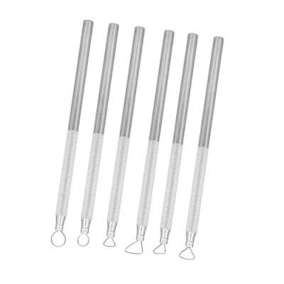 Immagine di 6Pcs/Set intaglio Raschietto, incisione punta cava intagliatore Argilla Scultura Strumenti in Lega di Alluminio, per Fanghi Goffratura Modellatura Lisciatura e dell&#039;argilla