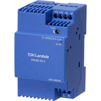 Immagine di TDK Lambda DRL60 12 1 Alimentatore per guida DIN V 4.5 A 54 W Contenuto pz.