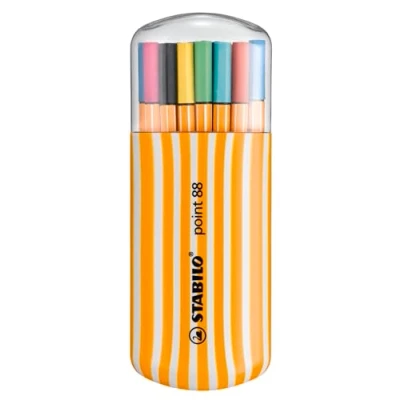 Immagine di Fineliner STABILO point 88 Box Zebrui Astuccio con 20 Colori assortiti