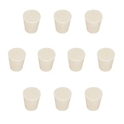 Immagine di stonylab Tappi in Gomma Solida, 10 Pezzi 5# 21mm x 28mm 31mm Sigillo da Laboratorio Affusolati Bianco, Adatto a Tutti i Matraccio stonylab/Labasics Erlenmeyer