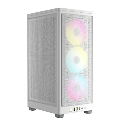Immagine di Corsair iCUE 2000D RGB AIRFLOW Mini ITX PC Case Fattore di forma Pannelli in rete d&#039;acciaio Supporto GPU a tre slot 3 ventole AF120 SLIM incluse Lighting Node CORE