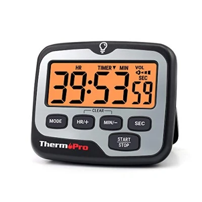 Immagine di ThermoPro TM01 Timer da Cucina di Cottura Digitale con Grande Display LCD Volume Allarme Multifunzione Regolabile Conto alla Rovescia Retroilluminato