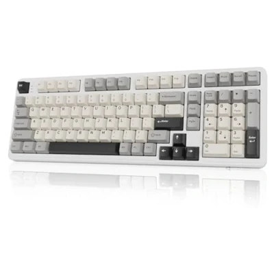 Immagine di ATTACK SHARK X98 Tastiera da Gioco Meccanica Wireless/Wired a 102 Tasti con Tastierino Numerico, BT5.0/2.4G/USB C Tri Mode, Gasket Hot Swap Linear Switch, Backlit LED RGB, 4000mAh, QWERTY Bianco