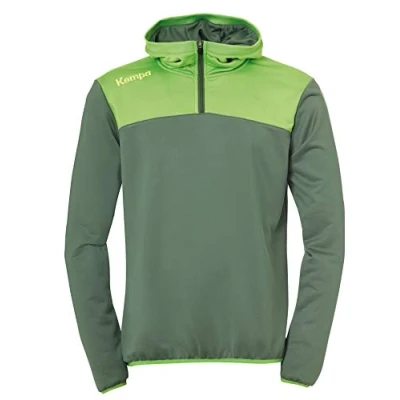 Immagine di Kempa Emotion 2.0 Quarter Zip Felpa da Uomo con Cappuccio, Uomo, 200226715, Dragone Verde/Hope Verde, L