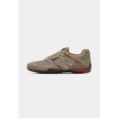 Immagine di Geox UOMO Snake Sneakers basse, Uomo, Taglia: 48, Beige/ dark orange Pelle e tessuto